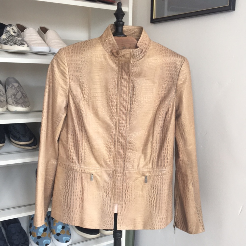 EUC tan leather jacket from Lafayette
